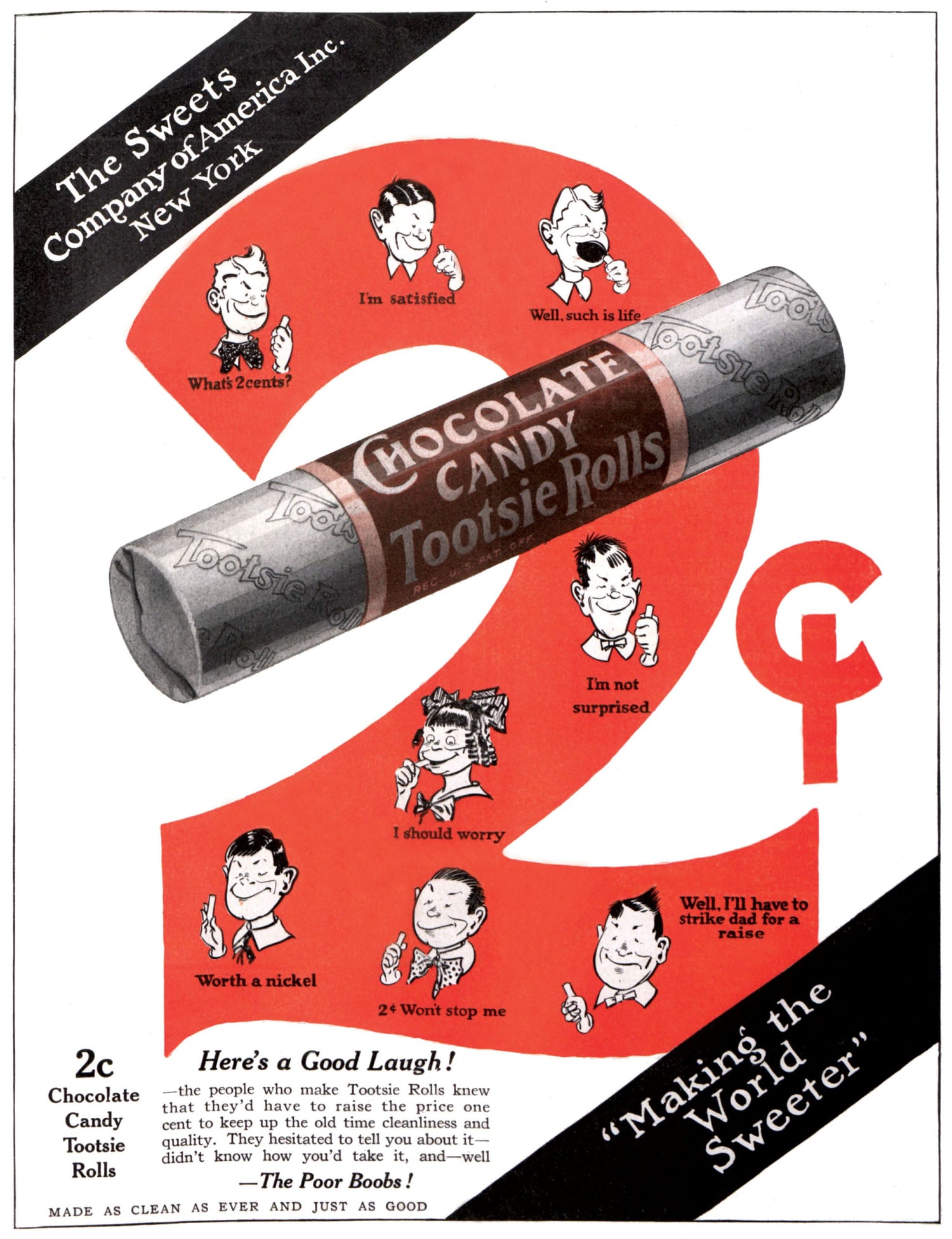 Tootsie Roll Baseball Advertisement