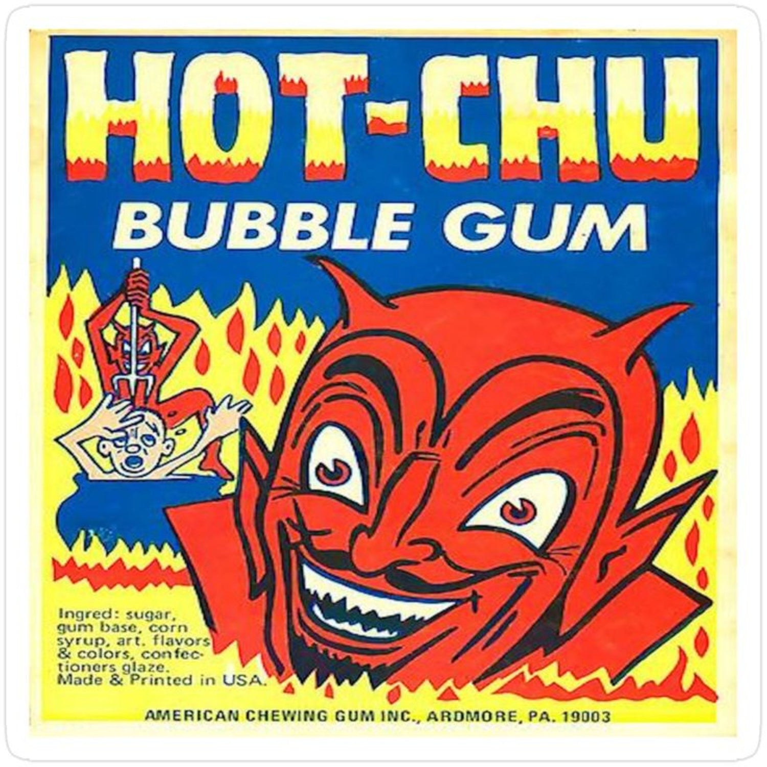 Hot-Chu Bubble Gum Wrapper Advertisement
