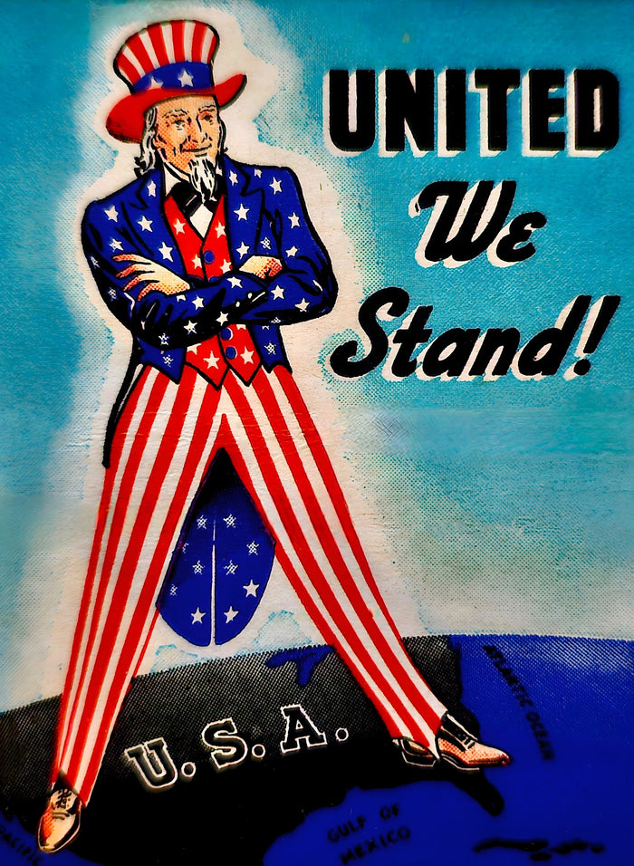United We Stand Uncle Sam Patriotic Poster Postcard preview