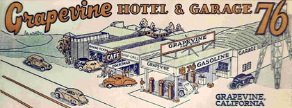 Grapevine Hotel & Garage – 76 Gasoline Roadside Stop Advertisement T-Shirt preview