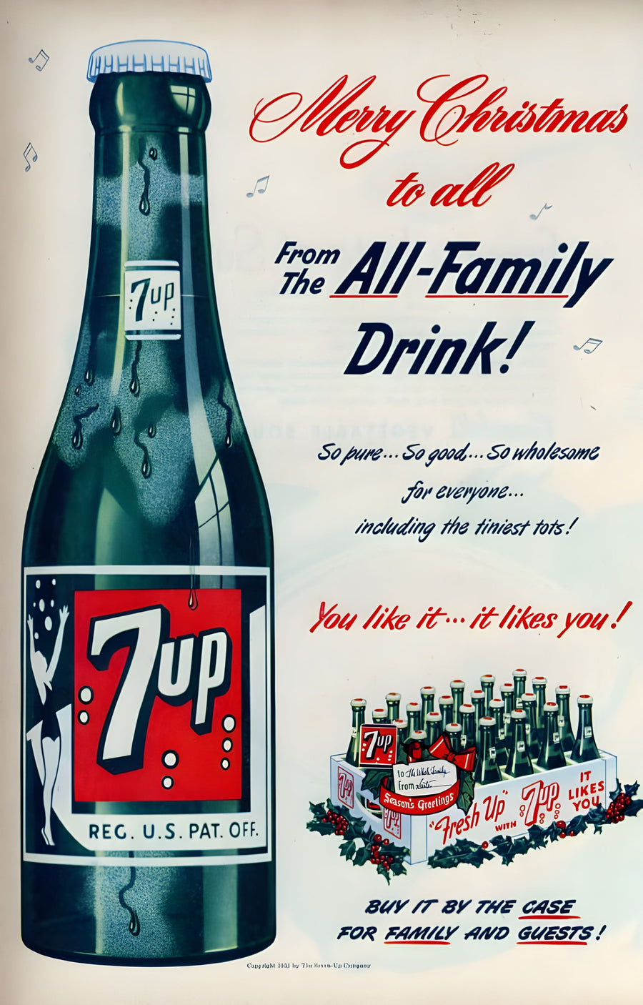 7 Up Merry Christmas Holiday Advertisement artwork
