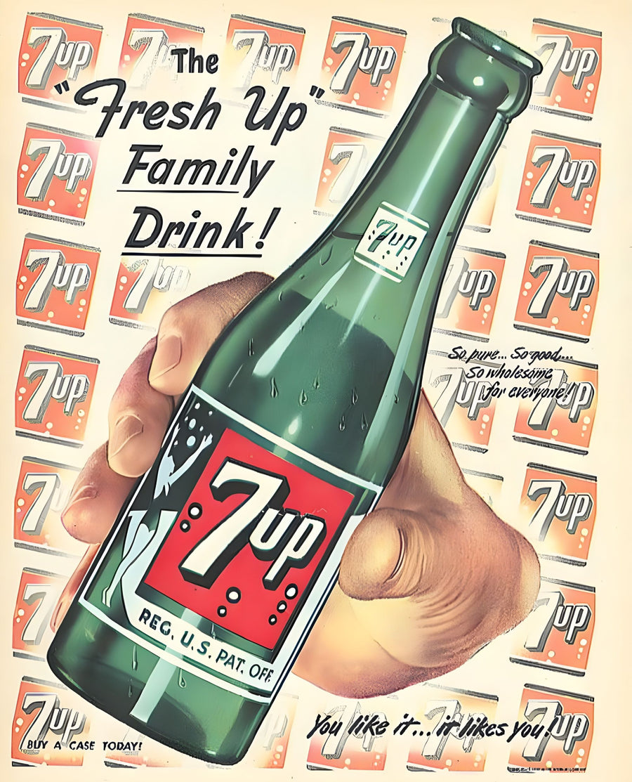 7 Up Fresh Up Family Drink Advertisement artwork