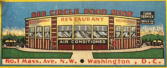 Red Circle Food Shop Restaurant Advertisement