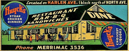 Huyck’s Restaurant Bar-B-Q Advertisement T-Shirt preview