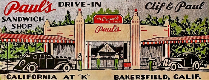 Paul’s Drive-In Sandwich Shop Advertisement Postcard preview