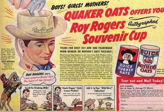 Quaker Oats Roy Rogers Souvenir Cup