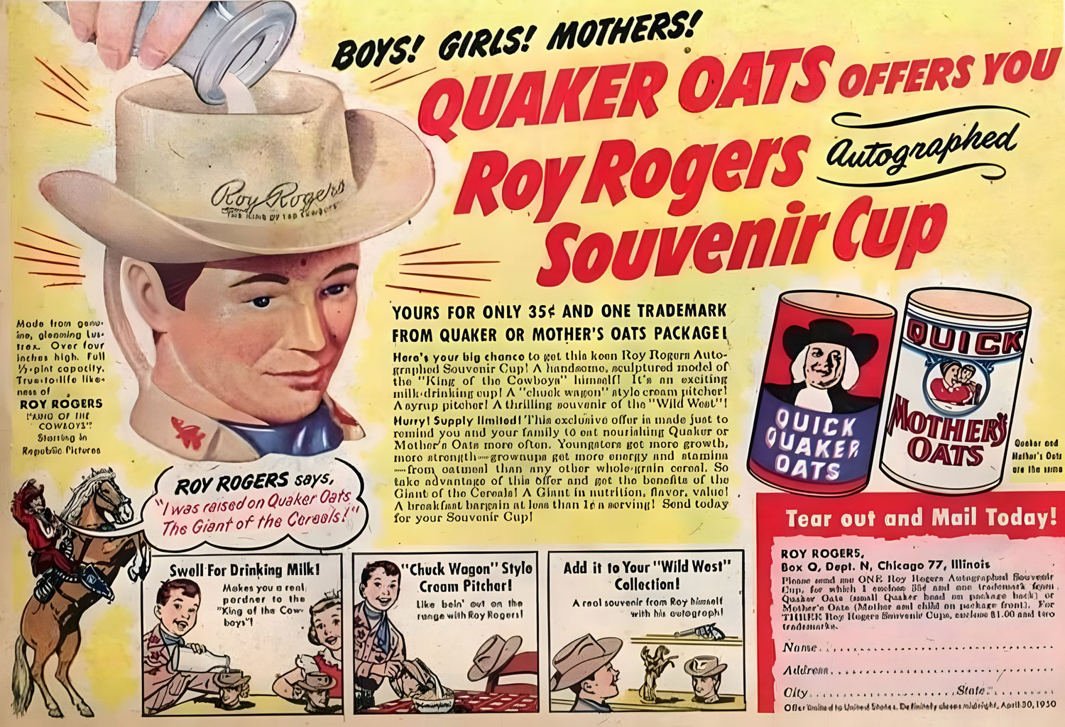 Quaker Oats Roy Rogers Souvenir Cup