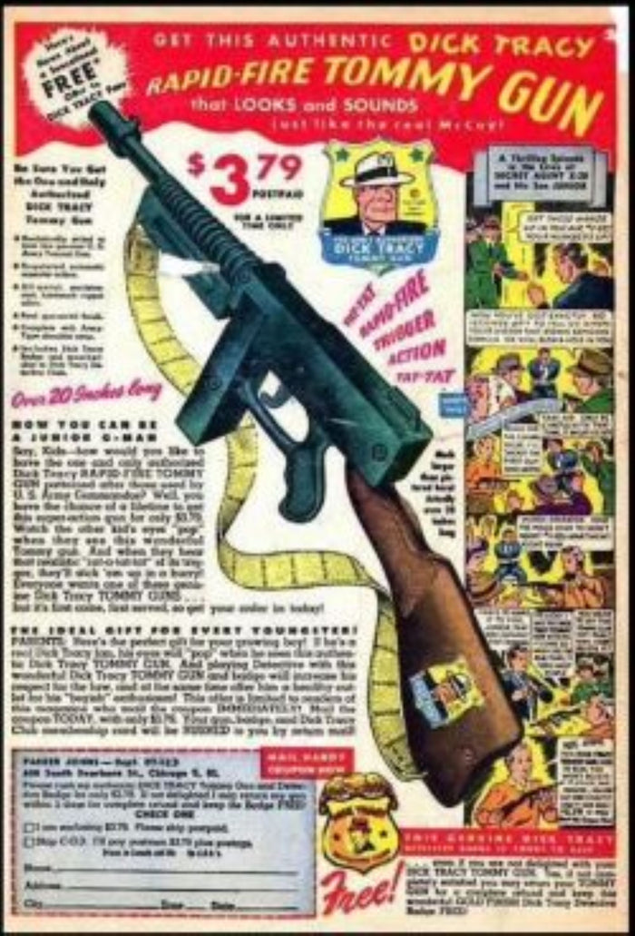 Dick Tracy Rapid-Fire Tommy Gun Advertisement Postcard preview