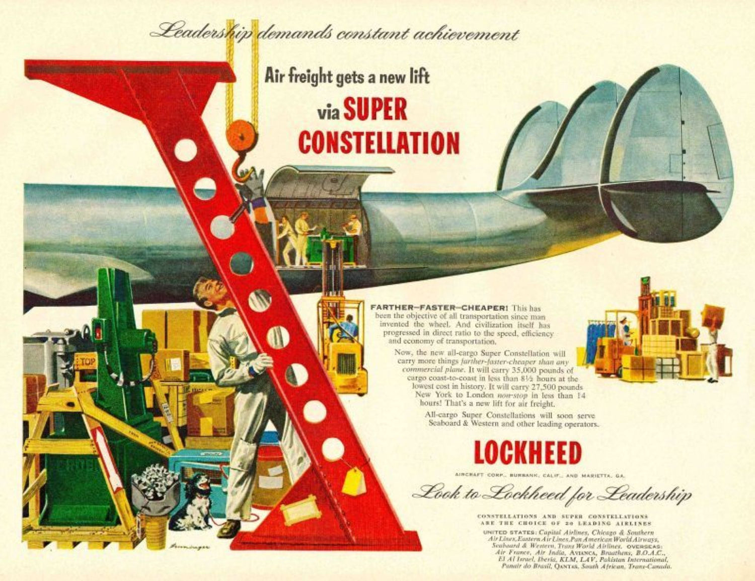 Lockheed Super Constellation Air Freight Advertisement