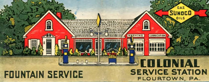 Colonial Service Station Sunoco Flourtown PA T-Shirt preview