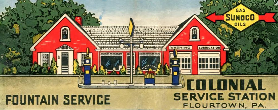 Colonial Service Station Sunoco Flourtown PA artwork