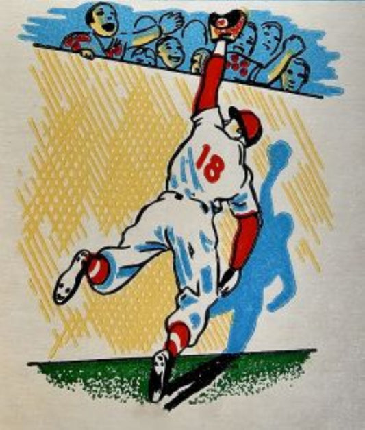 Baseball Outfielder Illustration Advertisement