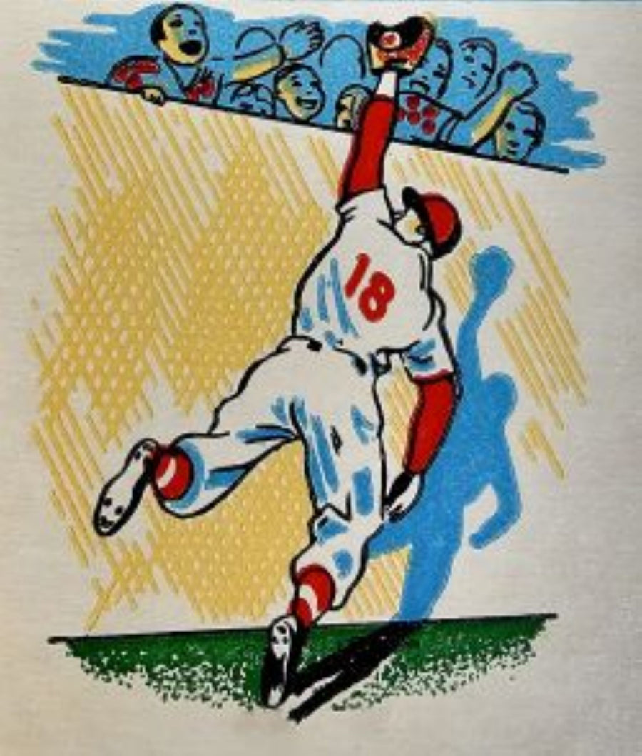 Baseball Outfielder Illustration Advertisement artwork