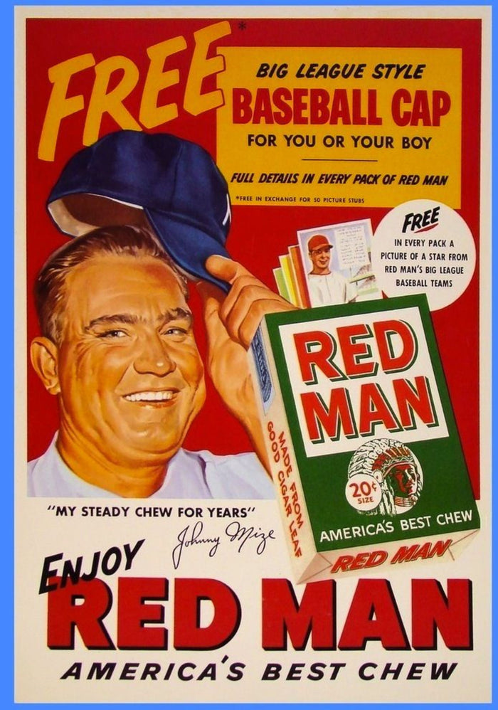 Red Man Baseball Cap Tobacco Advertisement Postcard preview