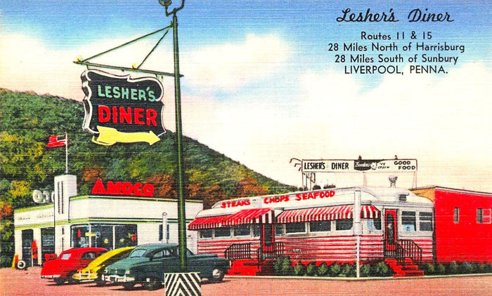 Lesher’s Diner Restaurant Advertisement Postcard preview