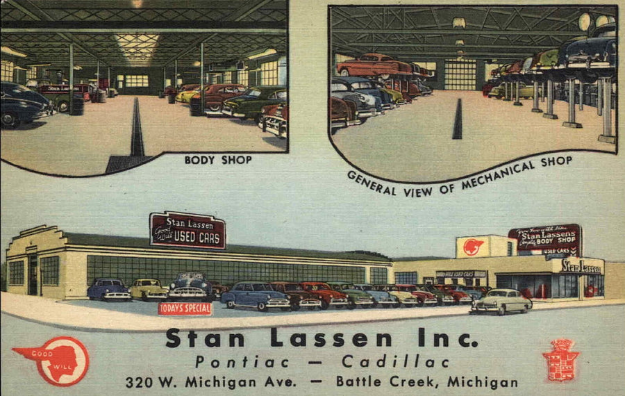 Stan Lassen Inc. Pontiac Cadillac artwork