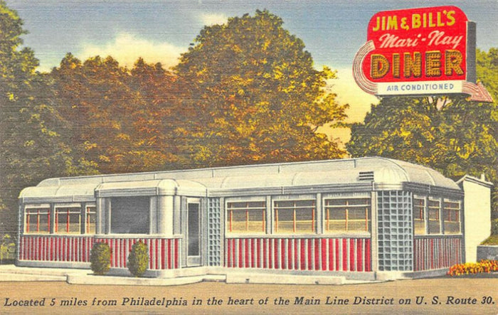 Jim & Bill’s Mari-Nay Diner Advertisement Postcard preview