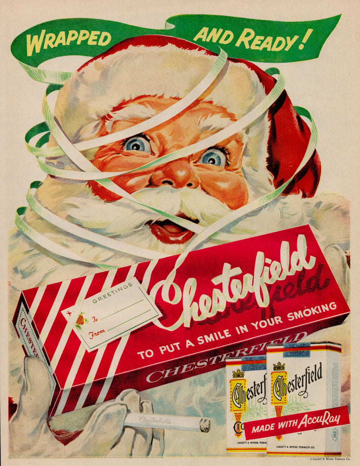 Chesterfield Christmas Cigarettes Advertisement Postcard preview