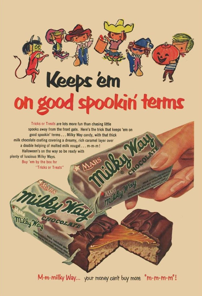 Mars Milky Way Halloween Advertisement Postcard preview