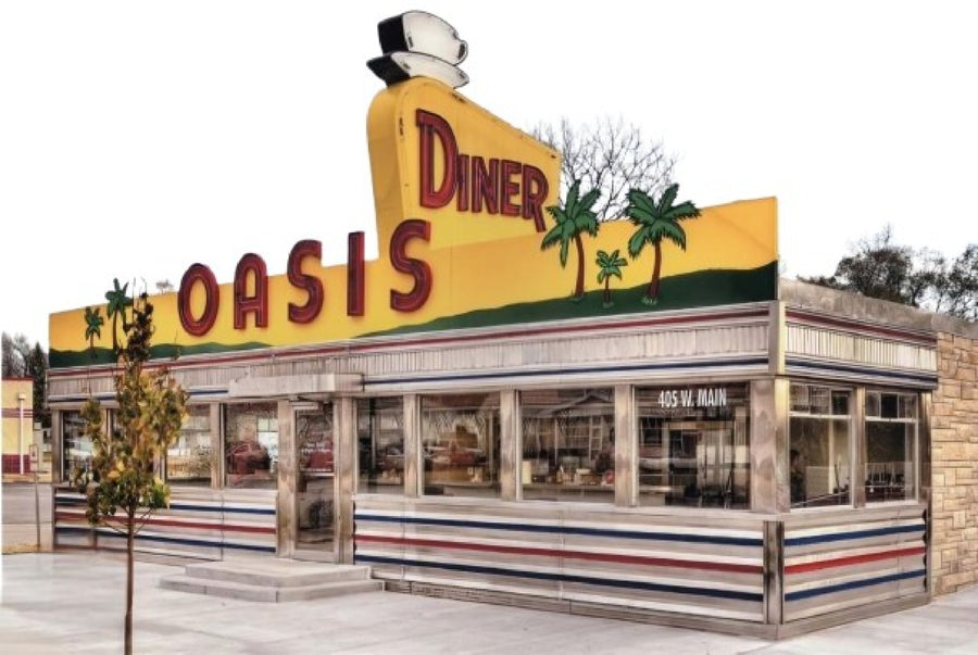 Oasis Diner Building Advertisement artwork