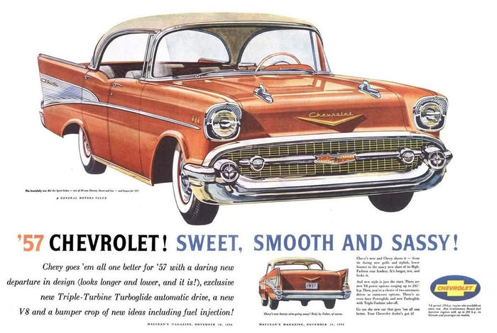 1957 Chevrolet – Sweet, Smooth and Sassy Advertisement Postcard preview