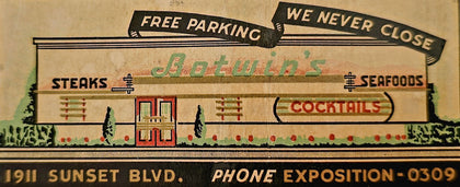 Baldwin's Restaurant Sunset Boulevard T-Shirt preview