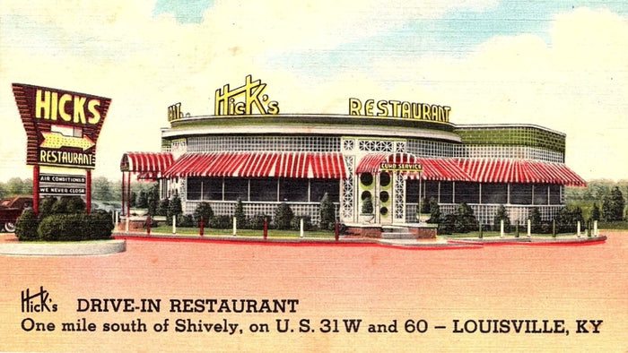 Hick's Drive-In Restaurant Postcard preview