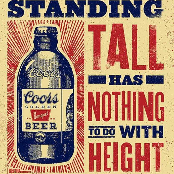 Coors Standing Tall Advertisement Postcard preview