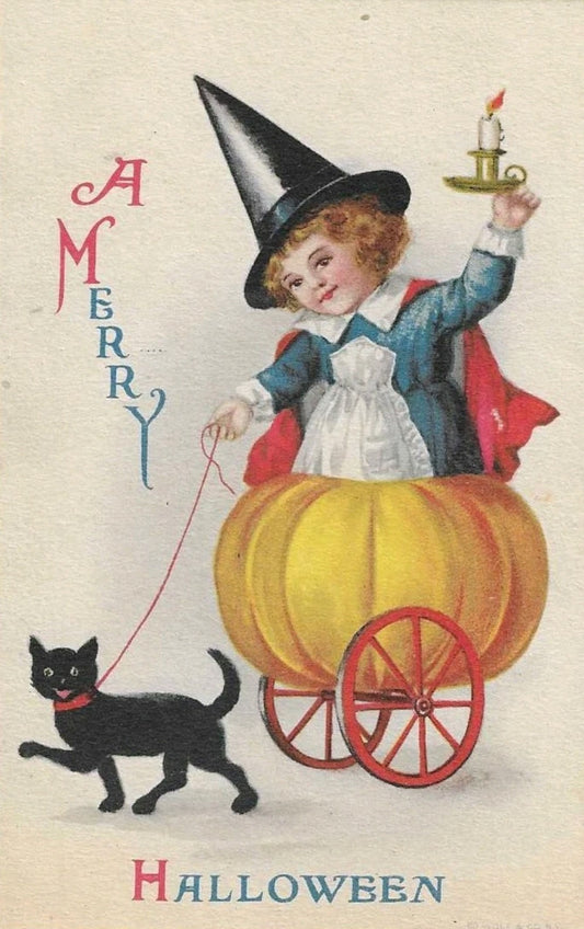 Merry Halloween Witch Child Greeting Card