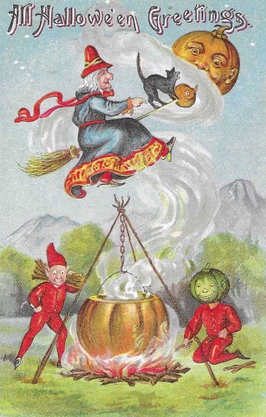 All Halloween Greetings Cauldron Card