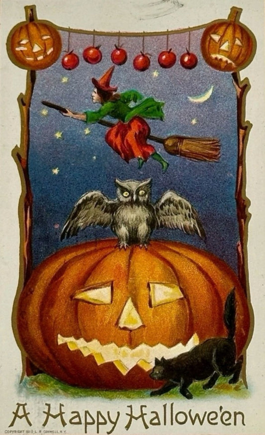 Happy Halloween Pumpkin Owl Greeting Card