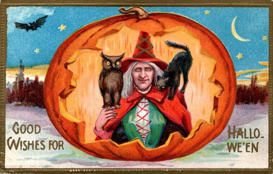 Good Wishes Halloween Pumpkin Card
