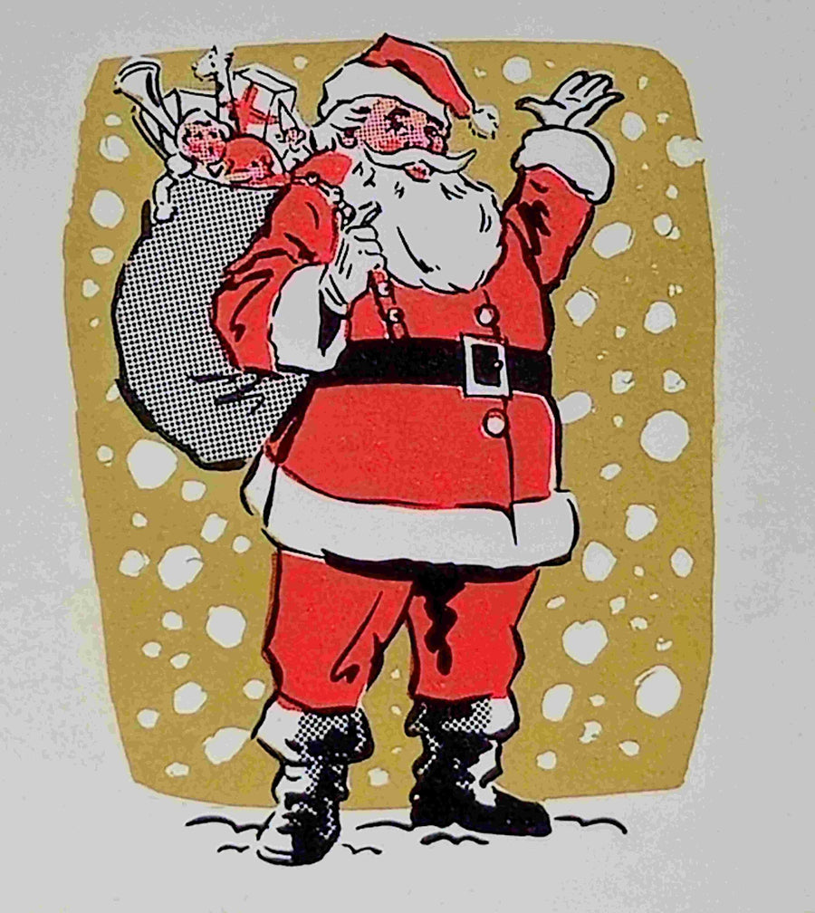 Santa Claus Waving with Gift Sack artwork