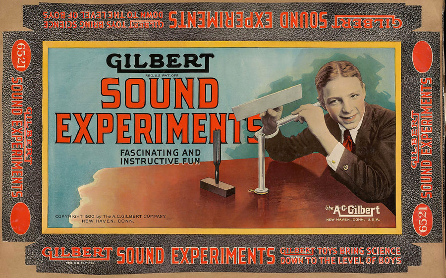 Gilbert Sound Experiments Toy Box Label artwork