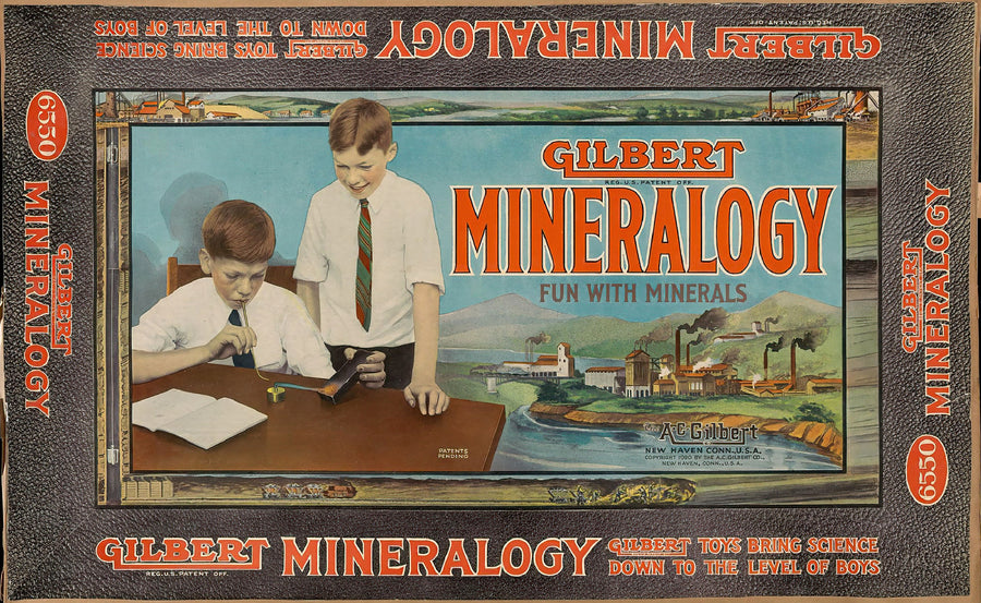Gilbert Mineralogy Toy Box Label artwork