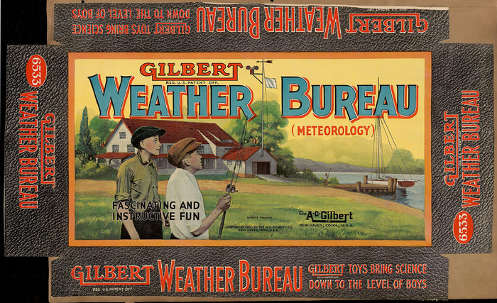 Gilbert Weather Bureau Toy Box Label Postcard preview