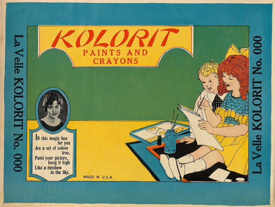Kolorit Paints and Crayons Box Label artwork