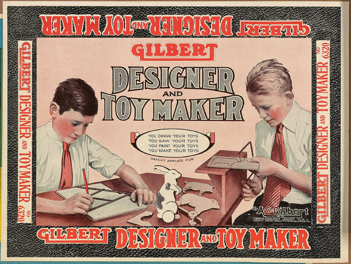 Gilbert Designer and Toy Maker Box Label Postcard preview