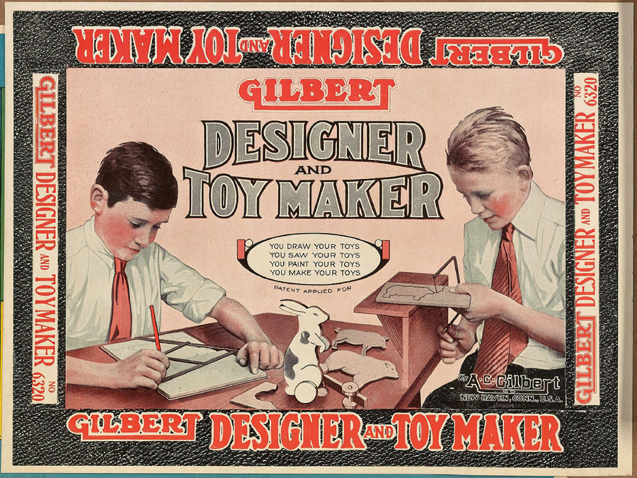 Gilbert Designer and Toy Maker Box Label artwork
