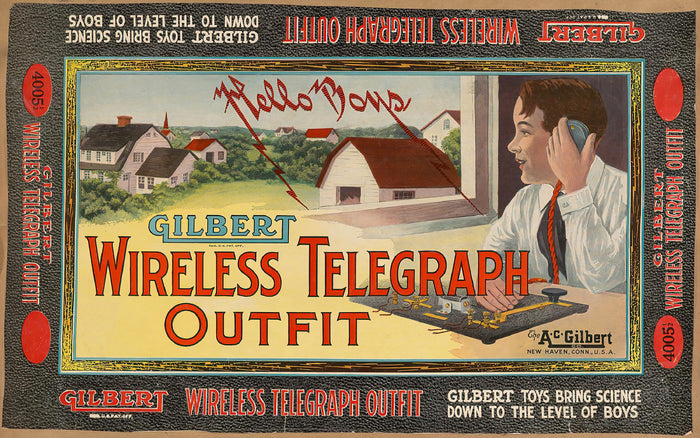 Gilbert Wireless Telegraph Outfit Box Label Postcard preview