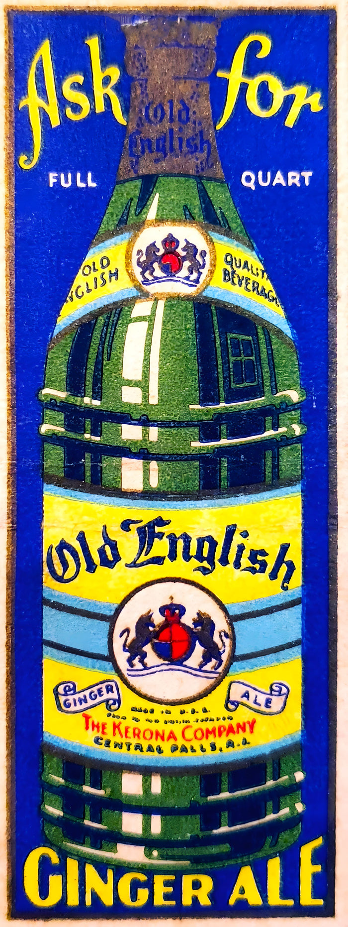 Old English Ginger Ale Bottle Label Postcard preview