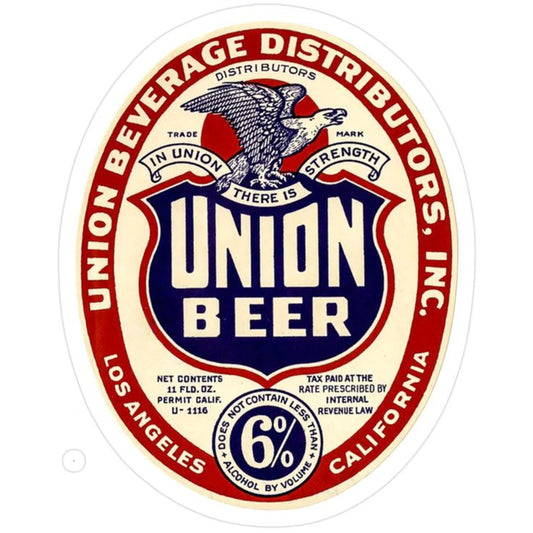 Union Beer Oval Bottle Label