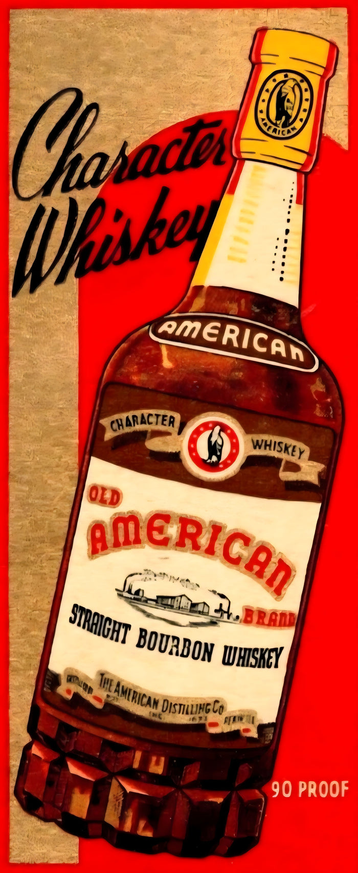 Old American Bourbon Whiskey Label Postcard preview