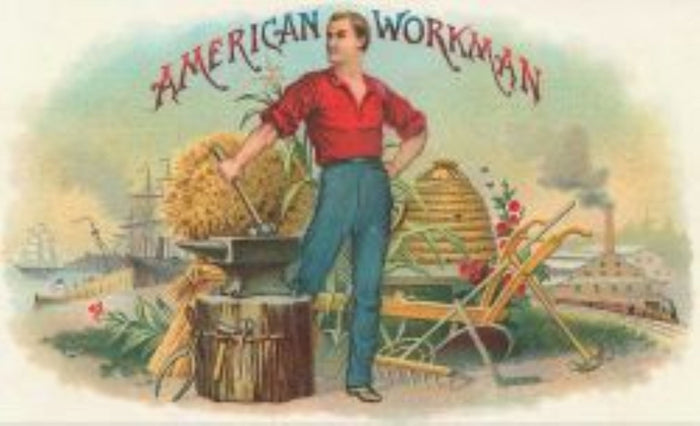 American Workman Cigar Label Postcard preview