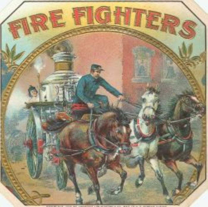 Fire Fighters Cigar Label Postcard preview