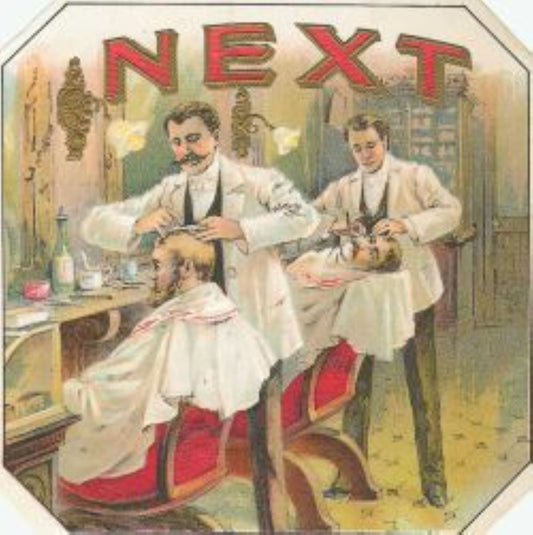 Next Barber Shop Cigar Label