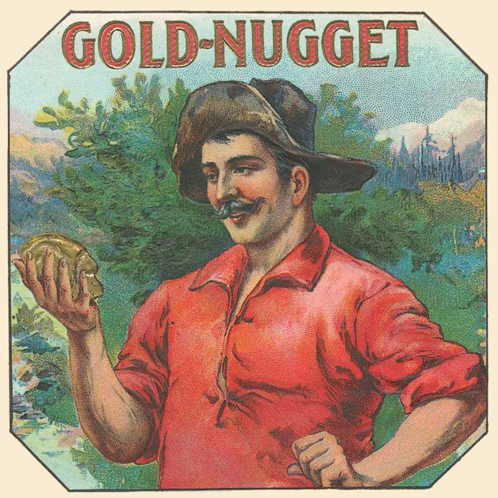 Gold-Nugget Cigar Label Postcard preview