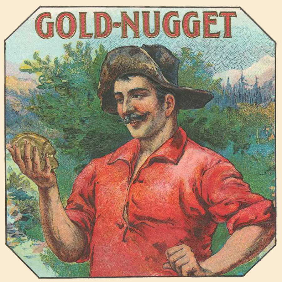 Gold-Nugget Cigar Label artwork
