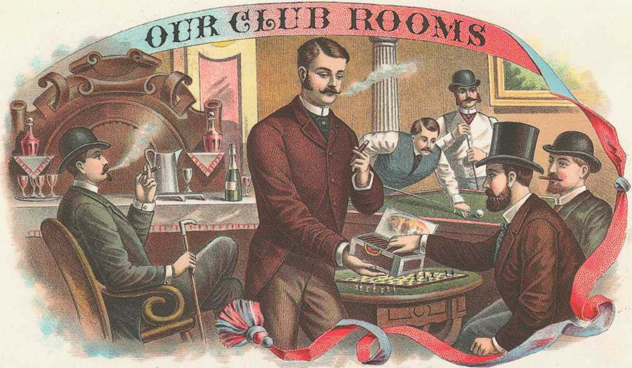 Our Club Rooms Cigar Label artwork