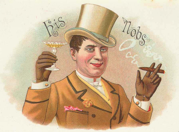 His Nobs Cigar Label Postcard preview